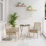 vidaXL Tuin Bistro Set 3 pcs Beige poly rattan, Tuin en Terras, Verzenden, Nieuw