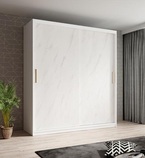 Kledingkast marmer wit 180x62x200 schuifdeuren, Huis en Inrichting, Kasten | Overige, Nieuw, Verzenden
