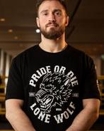 PRIDE or Die T-Shirt LONE WOLF Zwart, Kleding | Heren, Pride or Die, Verzenden, Zwart, Vechtsport