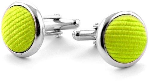 Zijde Manchetknoop Lime Groen F04 maat  Heren, Handtassen en Accessoires, Manchetknopen, Nieuw, Verzenden
