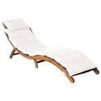 Ligbed Acacia Creme - Retour Deal - Comfortabel Relaxen!, Verzenden, Nieuw, Hout, Inklapbaar