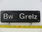 Lokschild BW Greiz (Spoorwegen 1:1), Verzamelen, Spoorwegen en Tram, Ophalen of Verzenden, Gebruikt, Overige typen