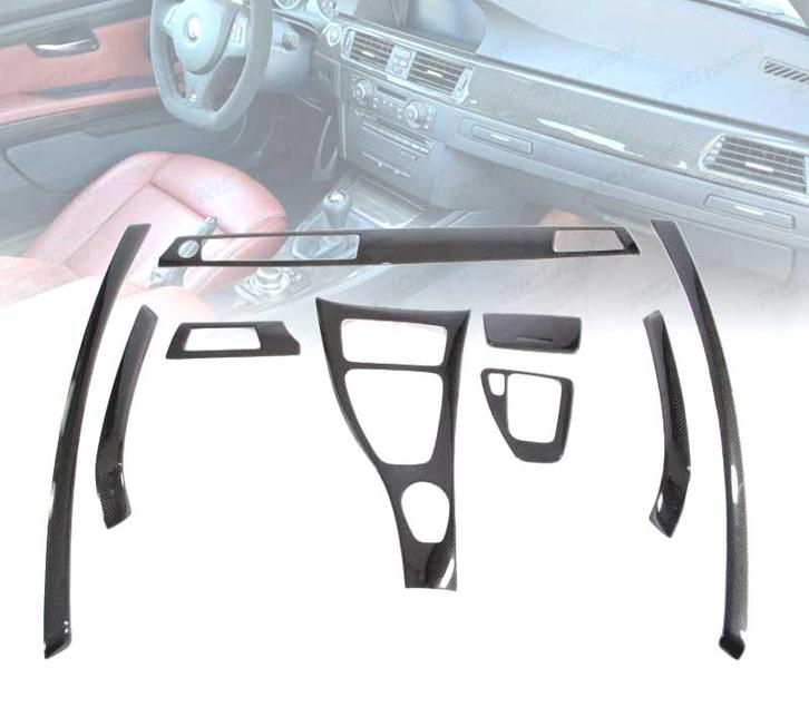 KIT PIÈCES DÉCORATIVES HABITACLE BMW E90 IDRIVE CARBONE, Auto-onderdelen, Interieur en Bekleding, Verzenden