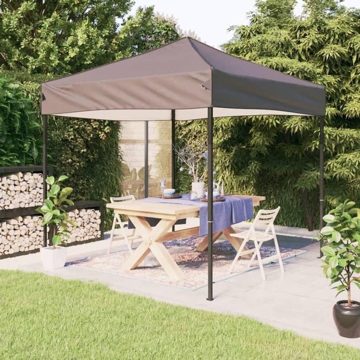 vidaXL Partytent inklapbaar 3x3 m taupe, Tuin en Terras, Partytenten, Nieuw, Verzenden