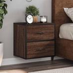 vidaXL Nachtkastjes 2st wandgemonteerd 40x31x39,5cm bruin, Huis en Inrichting, Slaapkamer | Nachtkastjes, Verzenden, Nieuw