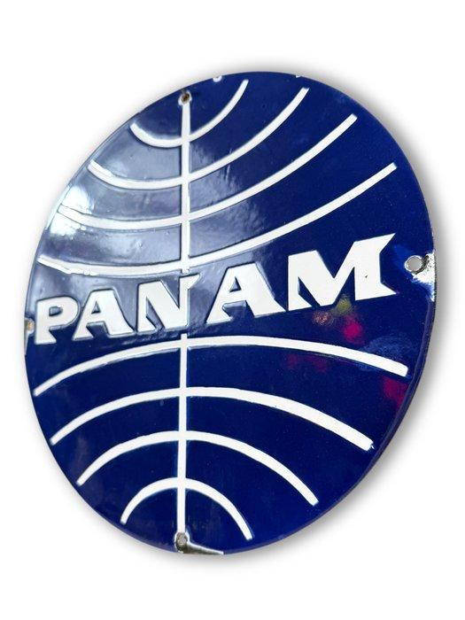 Emaille plaat - Pan Am - Emaille, Antiek en Kunst, Antiek | Wandborden en Tegels