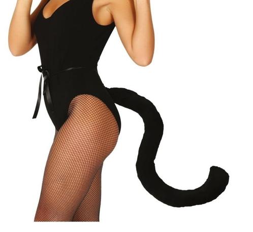 Zwarte Kattenstaart 50cm, Kleding | Dames, Carnavalskleding en Feestkleding, Nieuw, Verzenden