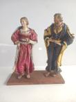 Paar herders Madonna en Sint-Jozef (2) - Aardewerk, Glas,