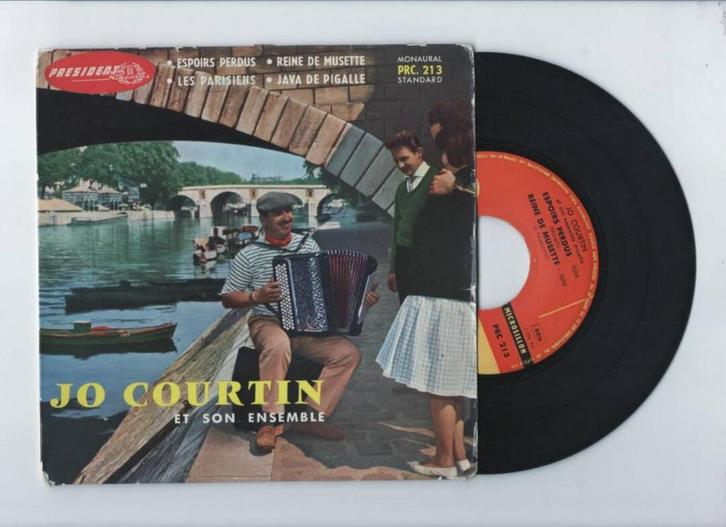 Jo Courtin - Espoirs Perdus / Reine De Musette / Les Parisie, CD & DVD, Vinyles Singles, Enlèvement ou Envoi
