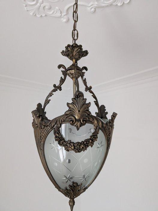 Lampe à suspendre - Bronze, Cristal, Antiek en Kunst, Curiosa en Brocante