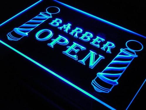 Kapper barber open neon bord lamp LED verlichting reclame li, Huis en Inrichting, Lampen | Overige, Nieuw, Verzenden
