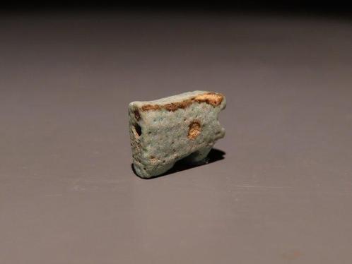 Égypte ancienne Faience Amulette Oudjat. Basse époque, 664 -, Verzamelen, Mineralen en Fossielen