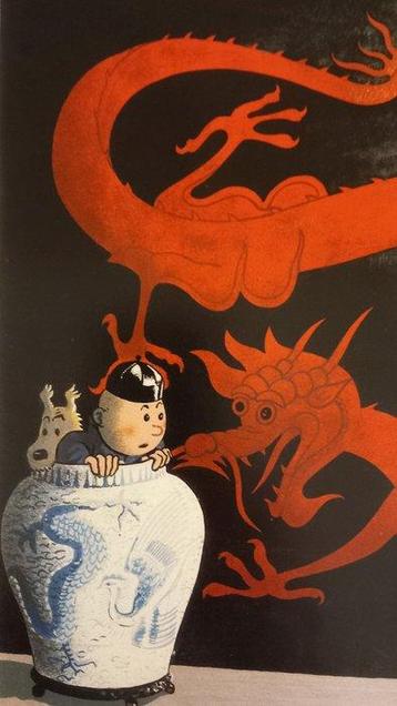 Tintin - Lithographie Moulinsart - Le lotus bleu - Projet beschikbaar voor biedingen