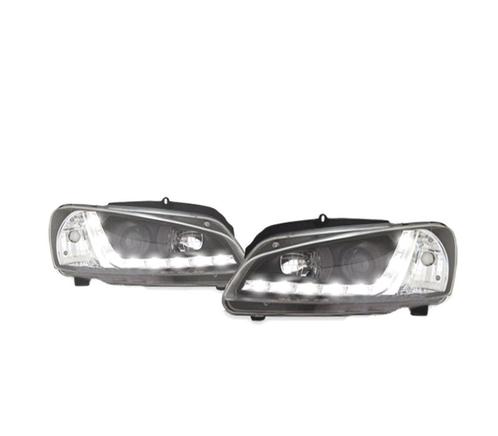 Phares Pour Peugeot 106 96-05 Feux Diurnes Led Fond Noir, Auto-onderdelen, Verlichting, Verzenden