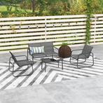 Terrasset - Outdoor Living - 4-delig design - Zwart, Ophalen of Verzenden, Nieuw