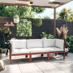 vidaXL 3-zits tuinbank met kussen acaciahout & touw, Tuin en Terras, Verzenden, Nieuw