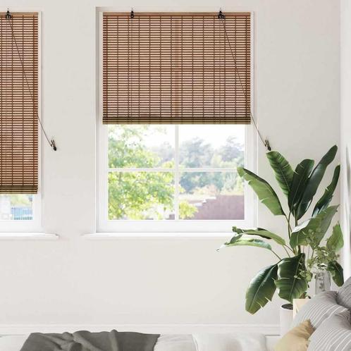 vidaXL met gordijnen Bruin 110 x 220 cm Bamboe, Huis en Inrichting, Stoffering | Gordijnen en Lamellen, Nieuw, Verzenden