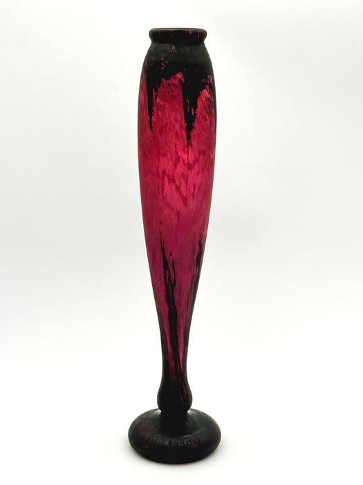 Daum Nancy - Vaas - Glas - « Violet Marbled » - H. 39 cm, Antiek en Kunst, Kunst | Designobjecten
