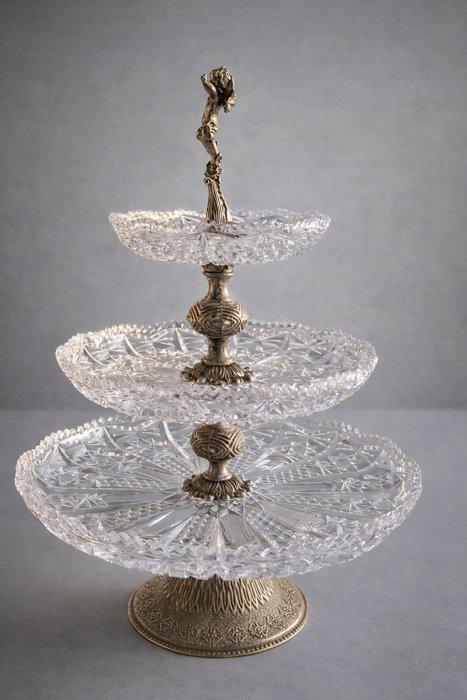 Tafelmiddenstuk - Grote Boheemse geslepen kristallen, Antiek en Kunst, Antiek | Glaswerk en Kristal