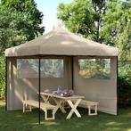 vidaXL Partytent inklapbaar pop-up met 2 zijwanden taupe, Tuin en Terras, Verzenden, Nieuw