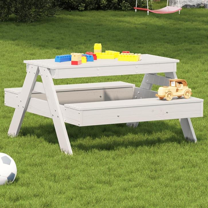vidaXL Picknicktafel voor kinderen 88x97x52 cm massief, Tuin en Terras, Tuintafels, Nieuw, Verzenden