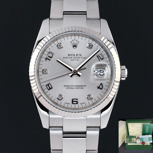 Rolex Oyster Perpetual Date 34 115234 uit 2012, Bijoux, Sacs & Beauté, Montres | Femmes, Envoi