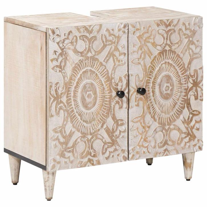 vidaXL Wastafel kabinet voor de badkamer Wit 62 x 33 x 58 cm, Huis en Inrichting, Badkamer | Badkamermeubels, Nieuw, Verzenden