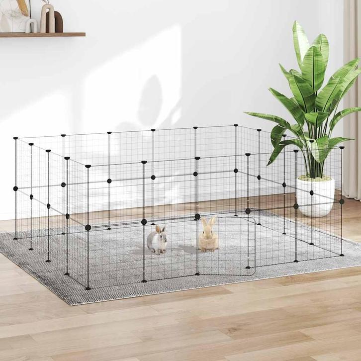 vidaXL Huisdierenkooi met deur 36 panelen 35x35 cm staal, Animaux & Accessoires, Rongeurs & Lapins | Cages & Clapiers, Envoi