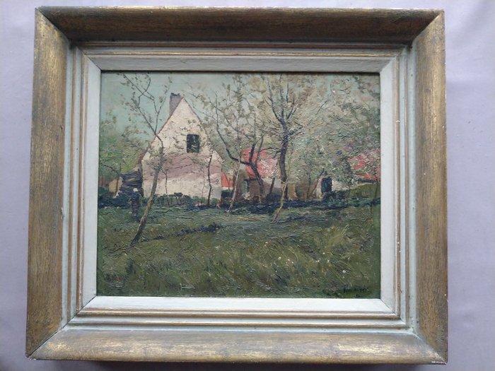 Prosper de Wit (1860-1947) - Boerderij in landschap, Antiek en Kunst, Kunst | Schilderijen | Klassiek