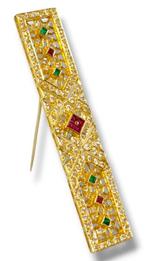 Broche - 18 karaat Geel goud, Mooie Art Deco 18k goud