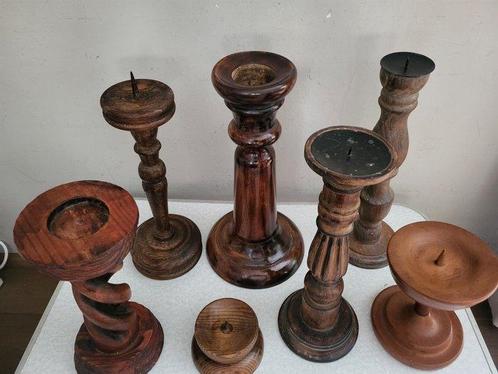Chandelier (7) - Bois - groupe de chandeliers en bois, Antiek en Kunst, Curiosa en Brocante