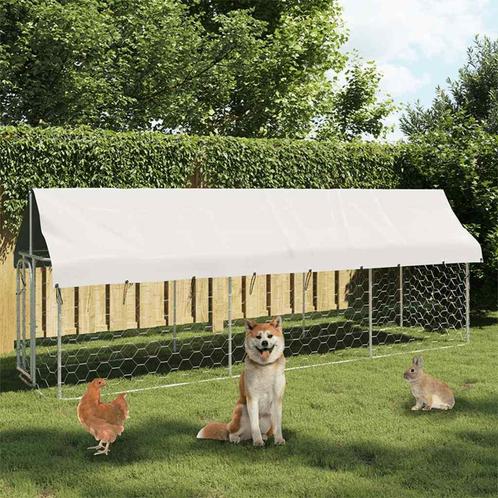 vidaXL Hondenkennel voor buiten met dak 400x100x150 cm, Dieren en Toebehoren, Hondenbenches, Nieuw, Verzenden