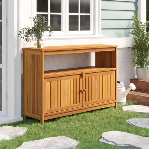 vidaXL Tuinwandtafel 110x35x75 cm massief acaciahout, Tuin en Terras, Tuintafels, Nieuw, Verzenden