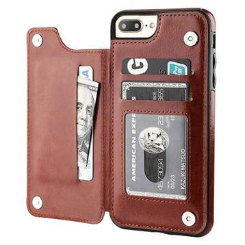Retro iPhone 12 Leren Flip Case Portefeuille - Wallet Cover, Telecommunicatie, Mobiele telefoons | Hoesjes en Screenprotectors | Apple iPhone