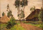 Louis Stutterheim (1873-1943) - Landweg en huis met rieten, Antiek en Kunst