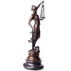 Figuur - Justitia Bronzefigur – Göttin der Gerechtigkeit,, Antiek en Kunst