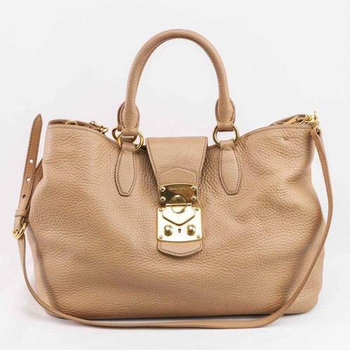 Miu Miu - MIU MIU Vitello Caribou Large Buckle 2-way Tote -, Handtassen en Accessoires, Tassen | Damestassen