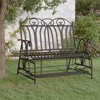 vidaXL Schommelbank 2-zits 114 cm staal zwart, Tuin en Terras, Verzenden, Nieuw