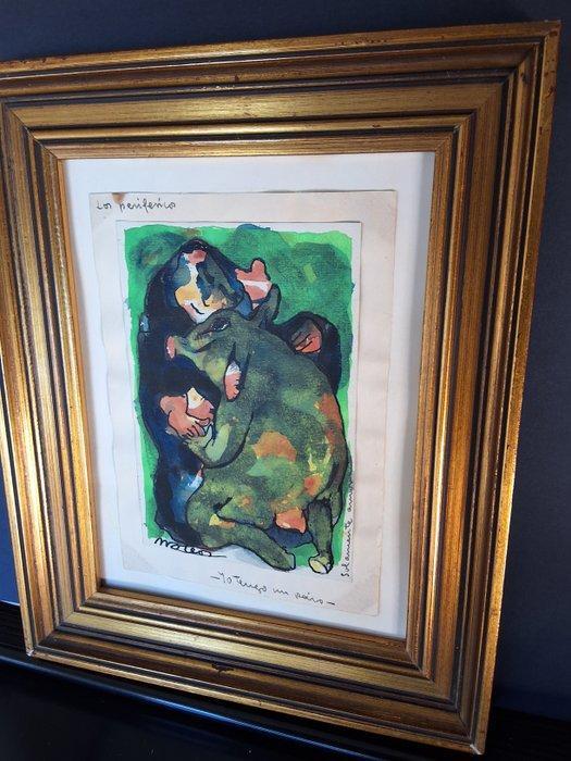 Francisco Mateos Gonzalez (1894-1976) - Solamente Amigos, Antiek en Kunst, Kunst | Schilderijen | Modern