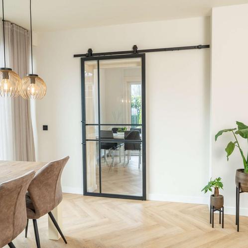 Stalen Schuifdeur - 6 Vlaks - Moderne look - Luxe design, Doe-het-zelf en Bouw, Raamkozijnen en Schuifdeuren, Nieuw, 75 tot 150 cm