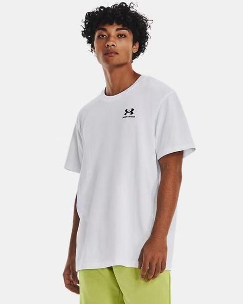 UA Mens Logo Embroidered Heavyweight Short Sleeve-WHT -, Kleding | Heren, T-shirts, Rood, Nieuw, Maat 46 (S) of kleiner, Ophalen of Verzenden