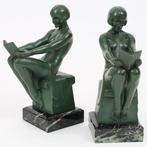 Max Le Verrier - Serre-livres (2) - Figures féminines lisant