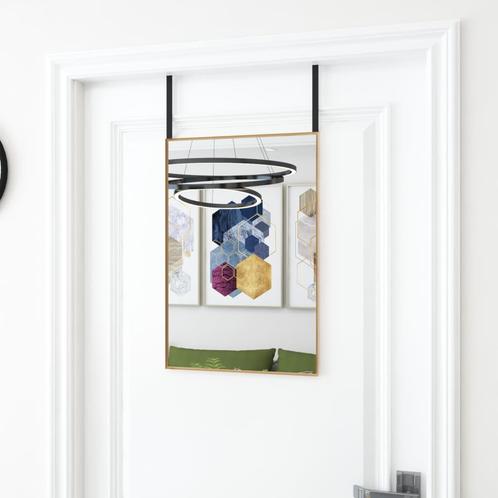 vidaXL Deurspiegel 40x60 cm glas en aluminium goudkleurig, Huis en Inrichting, Woonaccessoires | Spiegels, Nieuw, Verzenden