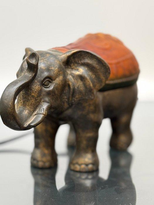 Lampe de table - Laiton, Verre - Lampe éléphant, Antiquités & Art, Curiosités & Brocante