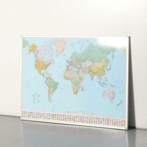 Officenow landkaart, Wereld, 132 x 95 cm, Articles professionnels, Aménagement de Bureau & Magasin | Fournitures de bureau, Enlèvement ou Envoi
