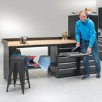 Datona Werkbank 200 cm 1 kast deuren 2 kast lades bamboe -, Ophalen of Verzenden, Nieuw