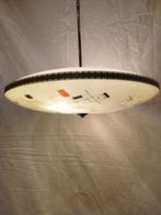 Lampe à suspendre - laiton et verre - Lustre en laiton et en