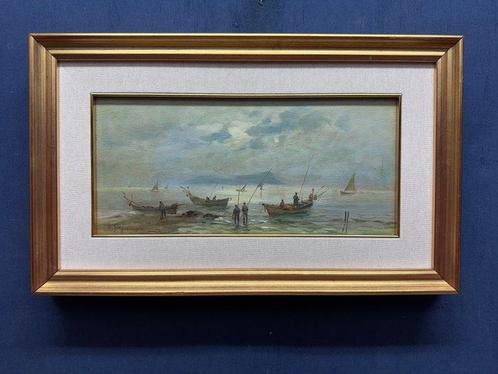 Radames Scoppa (1877-1957) - Golfo di Napoli vista su Capri, Antiek en Kunst, Kunst | Schilderijen | Klassiek