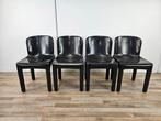 Stoel - Plastic - Set van vier jaren 70 zwarte plastic