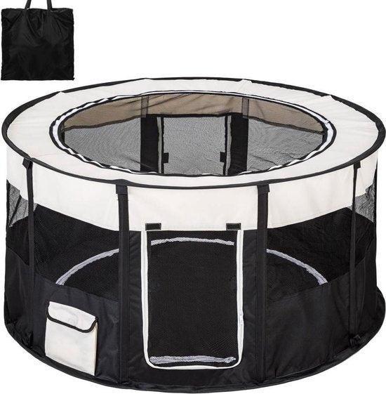 2dekans | TecTake - Puppyren Carola - Zwart - (Ø x H) 114 x, Dieren en Toebehoren, Honden-accessoires, Ophalen of Verzenden